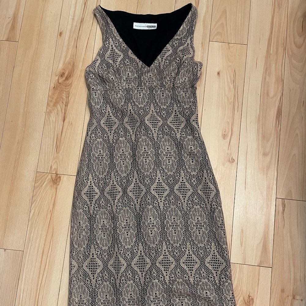 Gold Dress with cool fringe at hemline